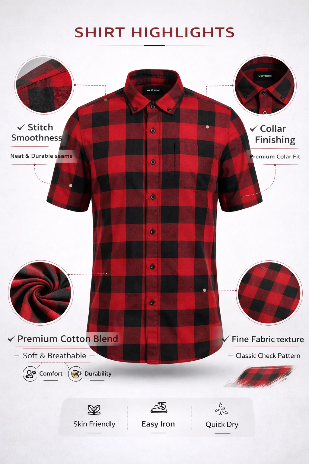 100% Original Export Premium Cotton Full Sleeve Shirt EA0011 - Image 5