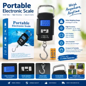 Portable Electronic Scale – পোর্টেবল ইলেকট্রনিক ডিজিটাল ওজন মাপার মেশিন